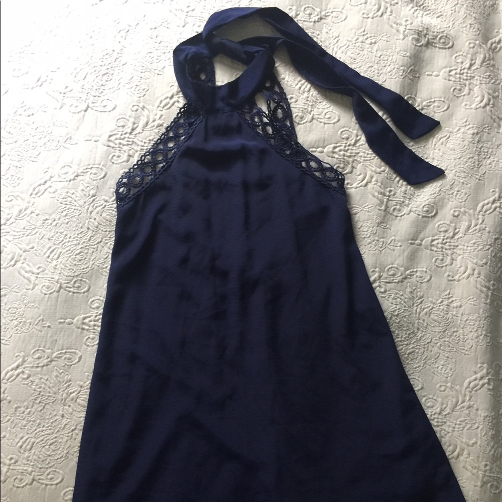 LuLu’s Navy Blue Halter Dress
